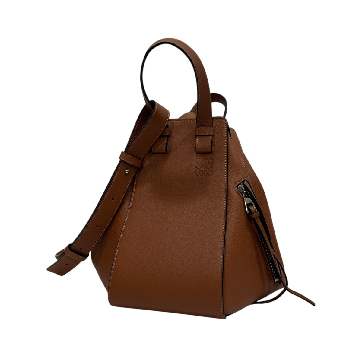 【中古】LOEWE　HAMMOCK SMALL 2way 2WAYショルダーバッグ 387．30．S35 ブラウン 【171125】（ロエベ）