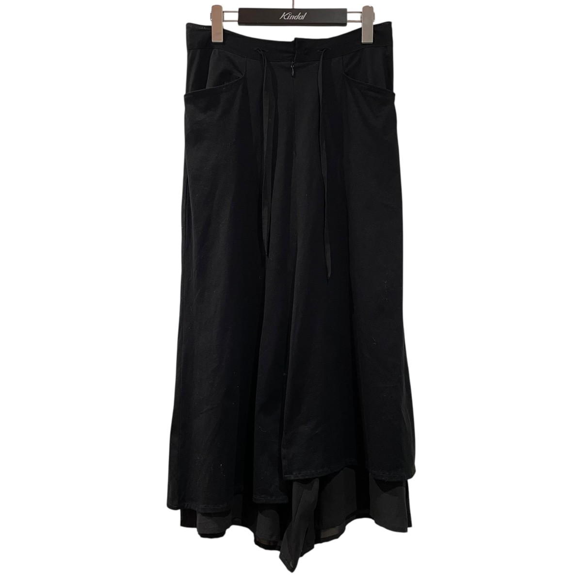 【中古】yohji yamamoto+Noir　スカートレイヤードパンツ ND-P24-034 ブラック サイズ：2 【181125】（..