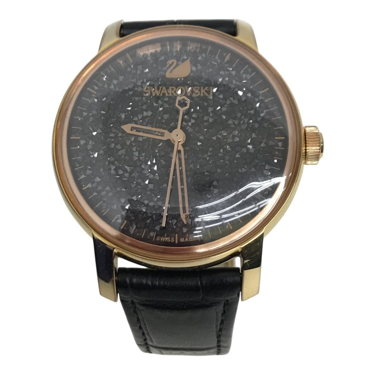 【中古】SWAROVSKI　Crystalline Hours Black 時計 5218902 【191125】（スワロフスキー）