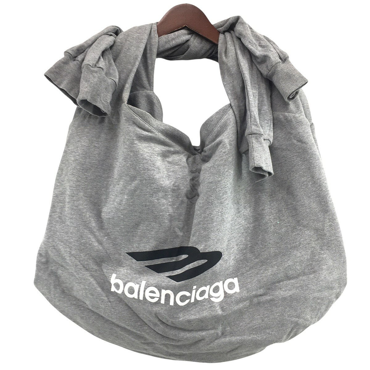 【中古】BALENCIAGA NEW JERSEY HOBO COOL ロゴ ニュージャージー ホーボー クール ボディ ショルダー バッグ 鞄 グレー 【23...