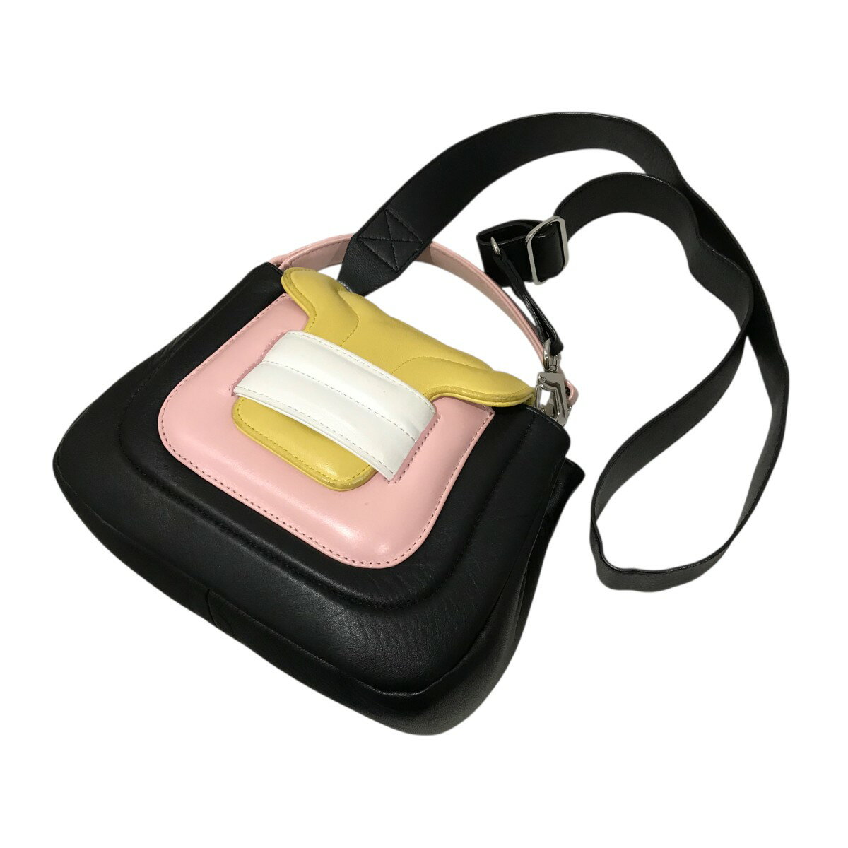 【中古】PIERRE HARDY　【ALPHA PAD Hand Bag】 クロスボディバッグ ブラック×イエロー×ピンク 【26112..