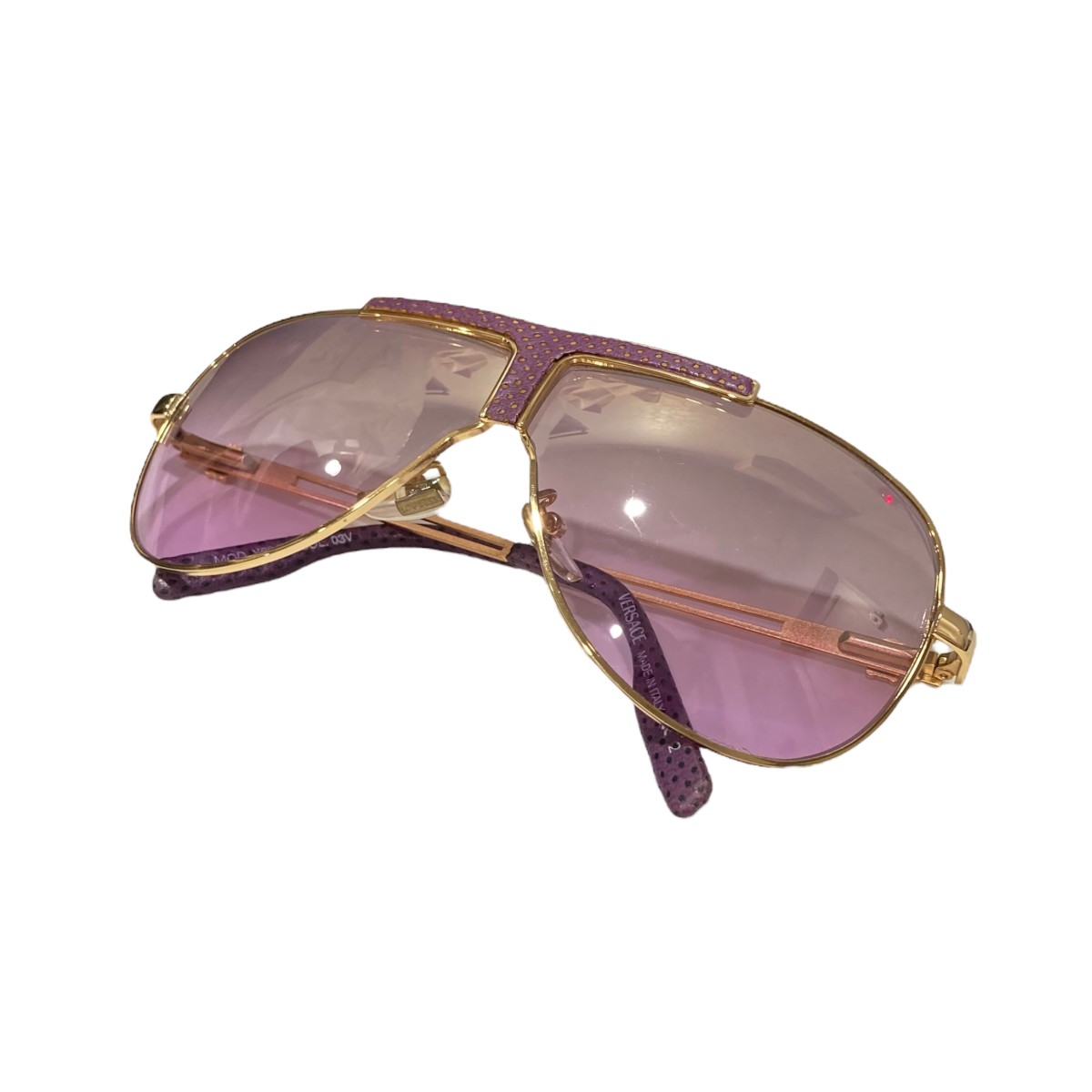 【中古】VERSACE サングラス X69／P ゴールド 【261125】（ヴェルサーチ）