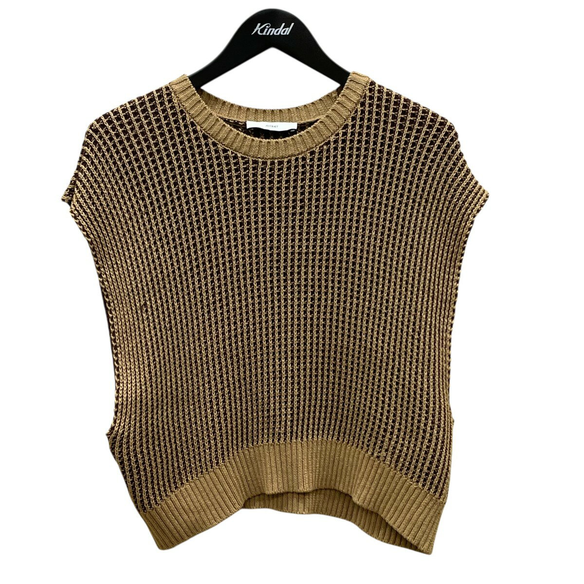 【中古】ASTRAET　5418-105-0158 5G クルーネック ノースリーブニット ニットベスト ブラウン サイズ：..