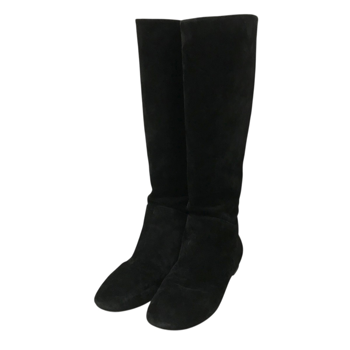 【中古】LOUIS VUITTON　スウェードブーツ ML0150 ブラック サイズ：37 【281125】（ルイヴィトン）