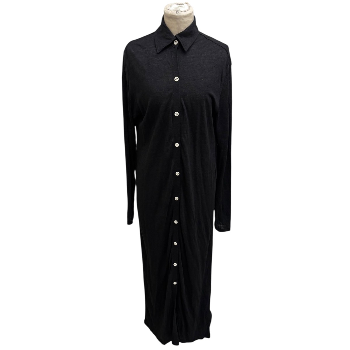 【中古】edit．for LuLu　シャツワンピース 23-040-800-3090-1-0 ブラック サイズ：34 【021225】（エディットフォールル）