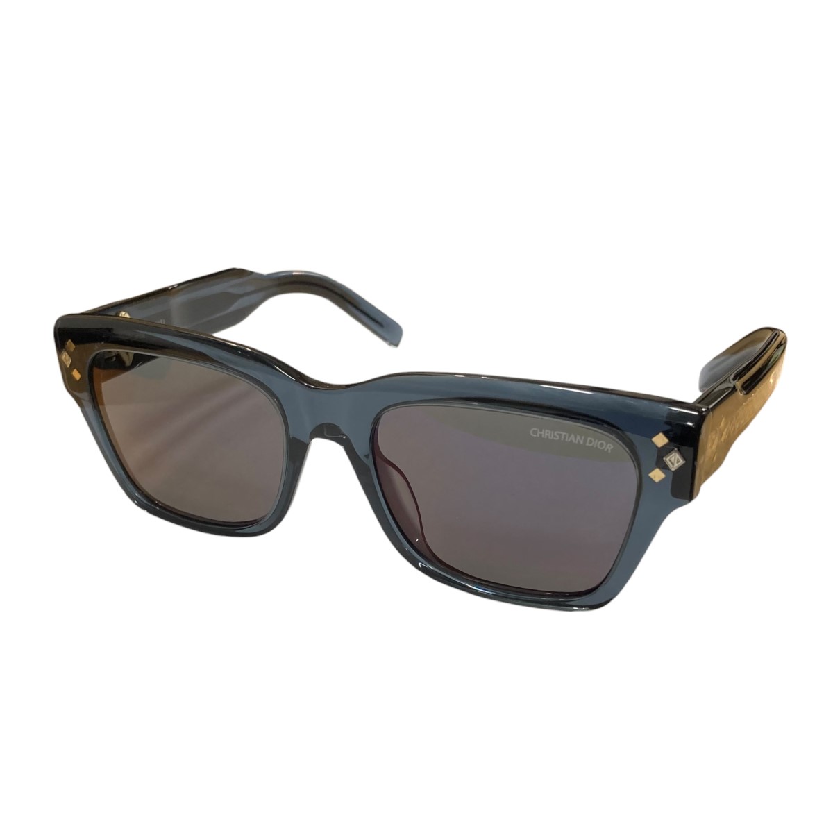 【中古】Christian Dior　CD Diamond ダイヤモンドサングラス ブルー 【031225】（クリスチャンディオール）