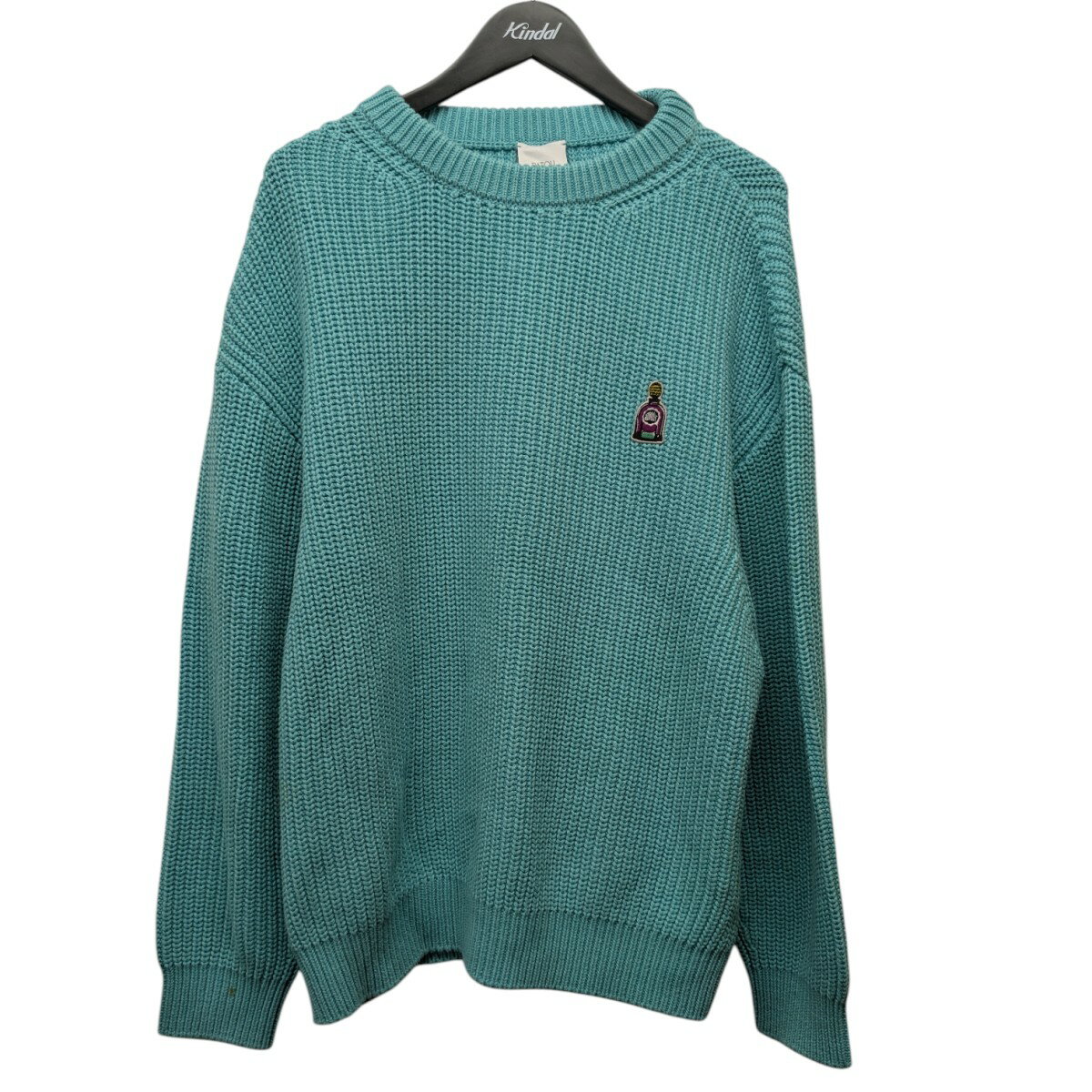 【中古】Patou　エコフレンドリーウール＆コットン フレグランスパッチ ジャンパー KN0818044702G エメラルドグリーン サイズ：XS 【201225】（パトゥ）(4.0)