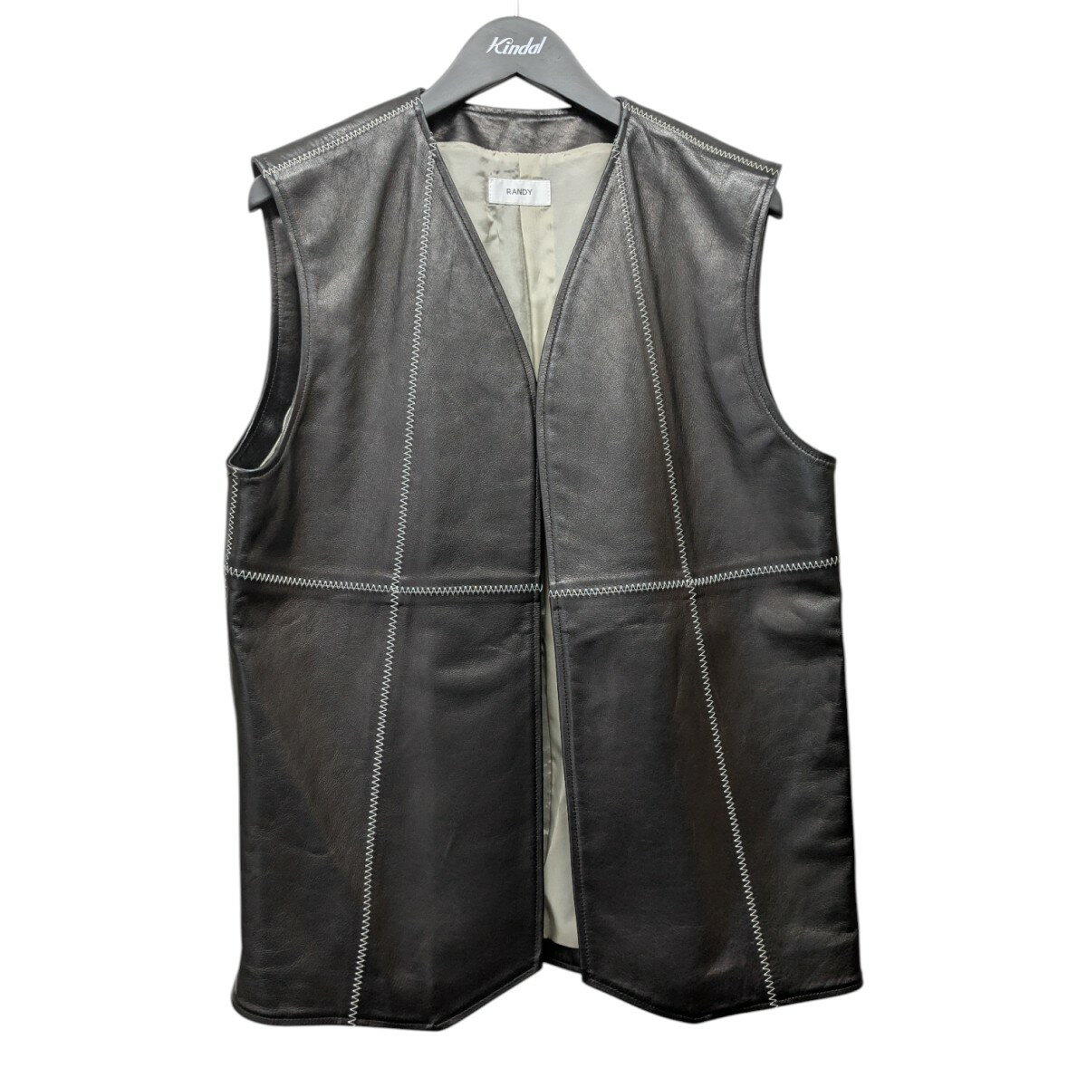 【中古】RandyBottle Joe レザーベスト 21AW-RSH05 ブラック サイズ：2【価格見直し】
