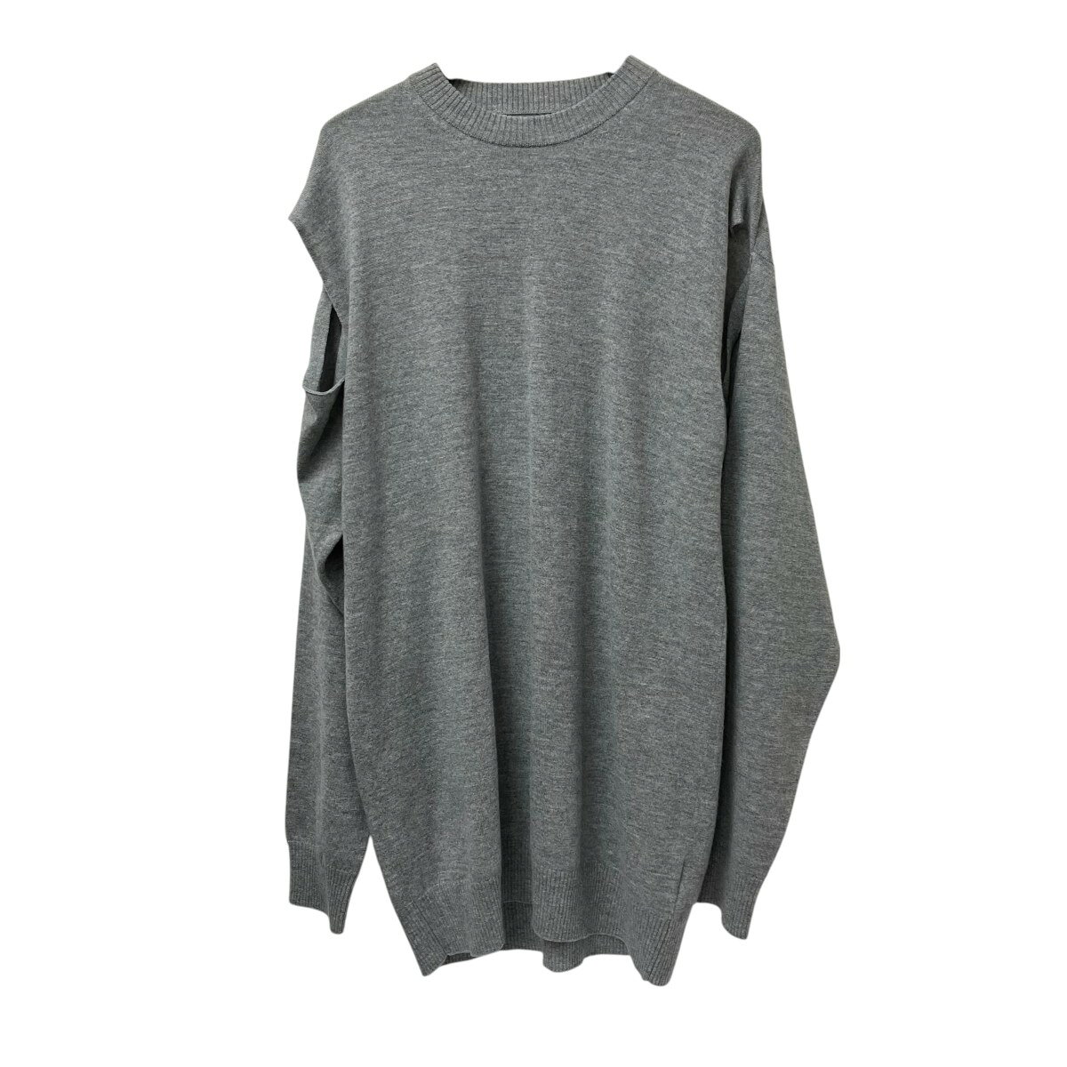 Maison Margiela / メゾンマルジェラ | ウール カシミア アシンメトリー Vネック ニット | XS | グレー | レディース メゾン マルジェラ Maison Margiela ショート丈Vネック変形セーター