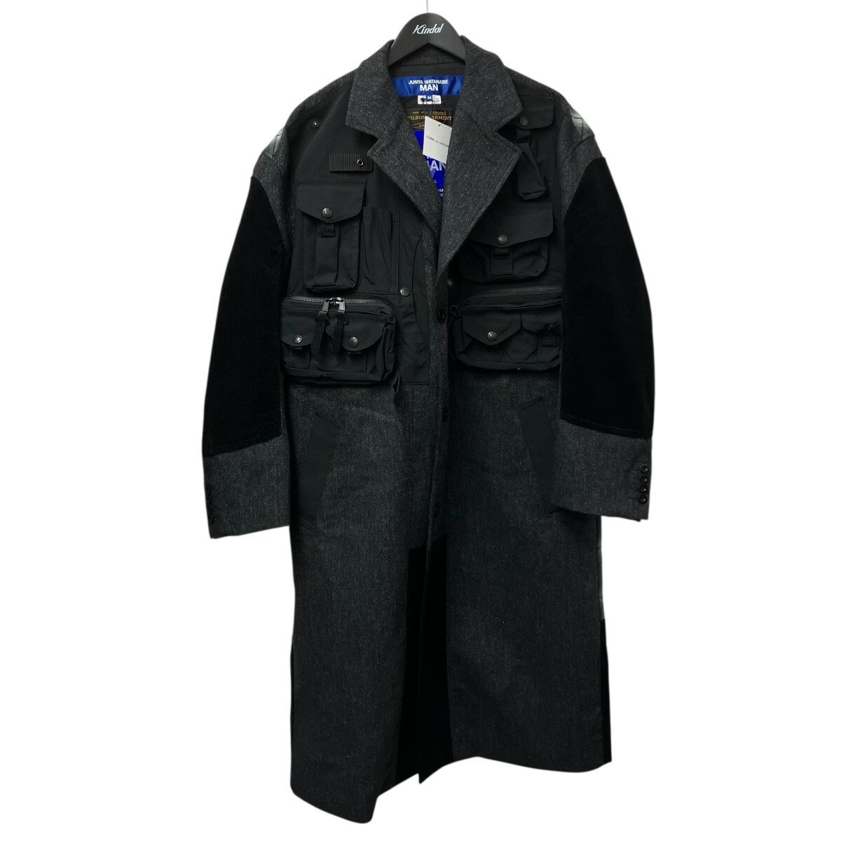 Rakuten - 【中古】JUNYA WATANABE CDG×FILSON GARMENT　25AW コート ウールツイード×綿フランネルチェック×エステルオックス コート WP-C007 グレー×ブラック サイズ：M 【220126】（ジュンヤワタナベコムデギャルソン）