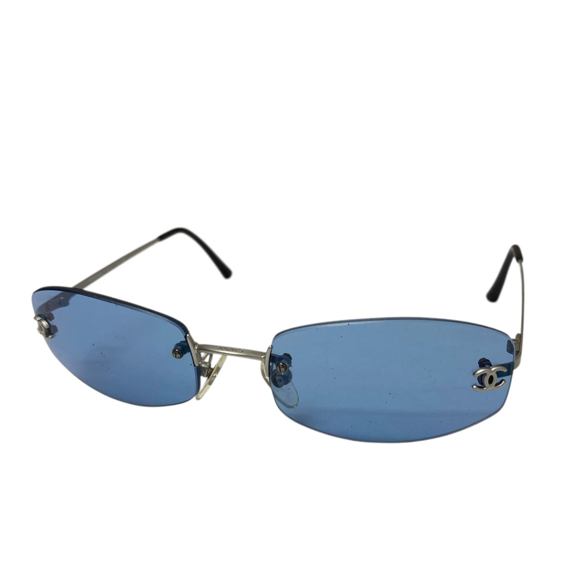 【中古】CHANEL　サングラス シルバー サイズ：54/19-130 【220126】（シャネル）