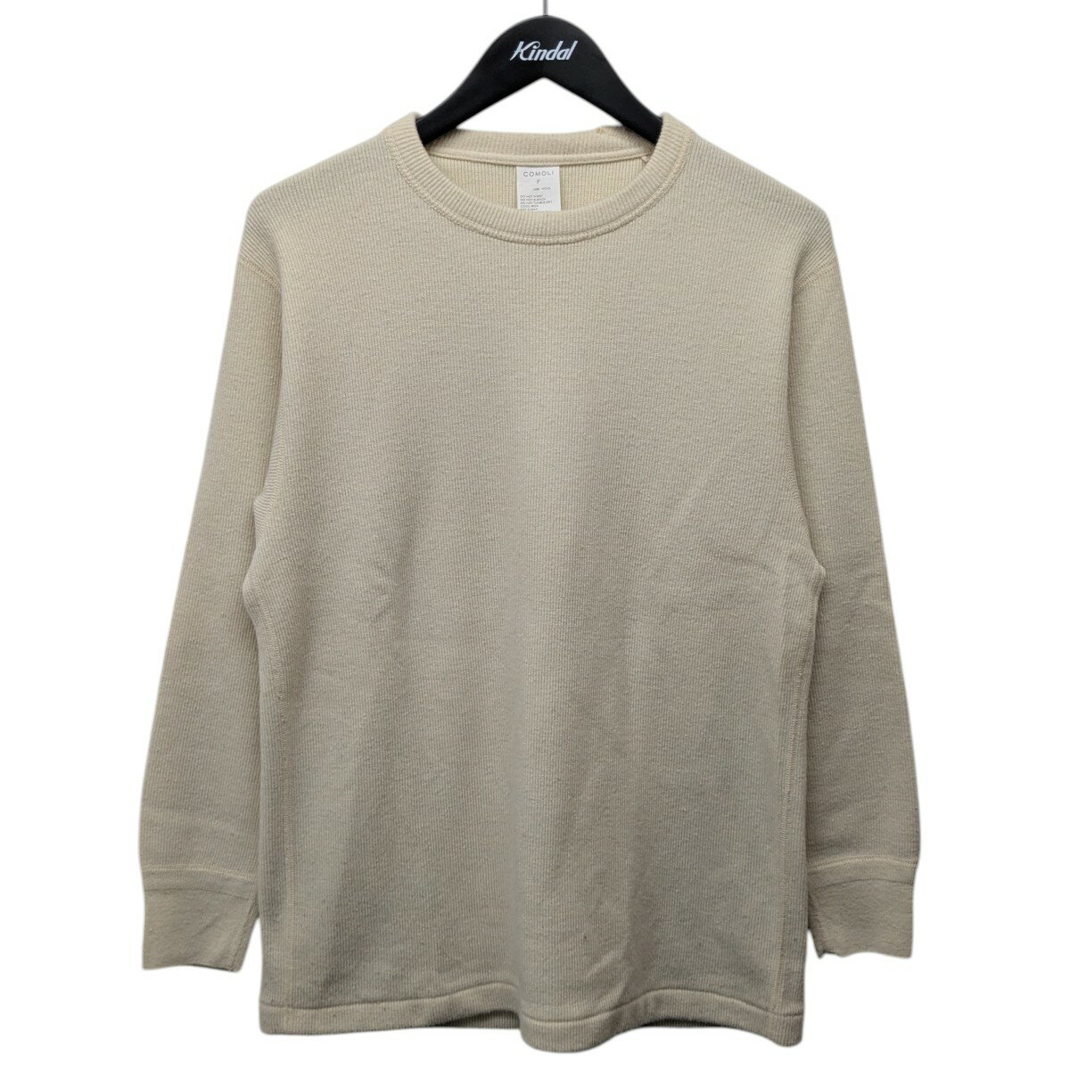 【中古】COMOLI　ウールサープラス 長袖 クルーネック ニット エクリュ サイズ：Free 【240126】（コモリ）