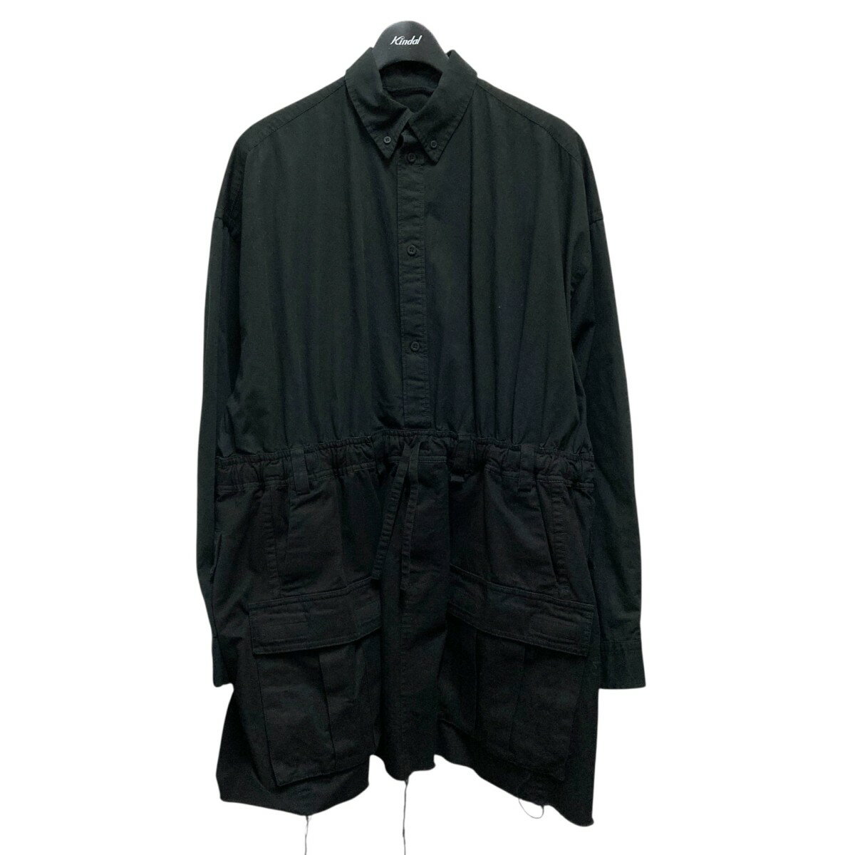 BALENCIAGAPatched Cargo Shirt カーゴシャツ 720102 TNP04 ブラック サイズ：1