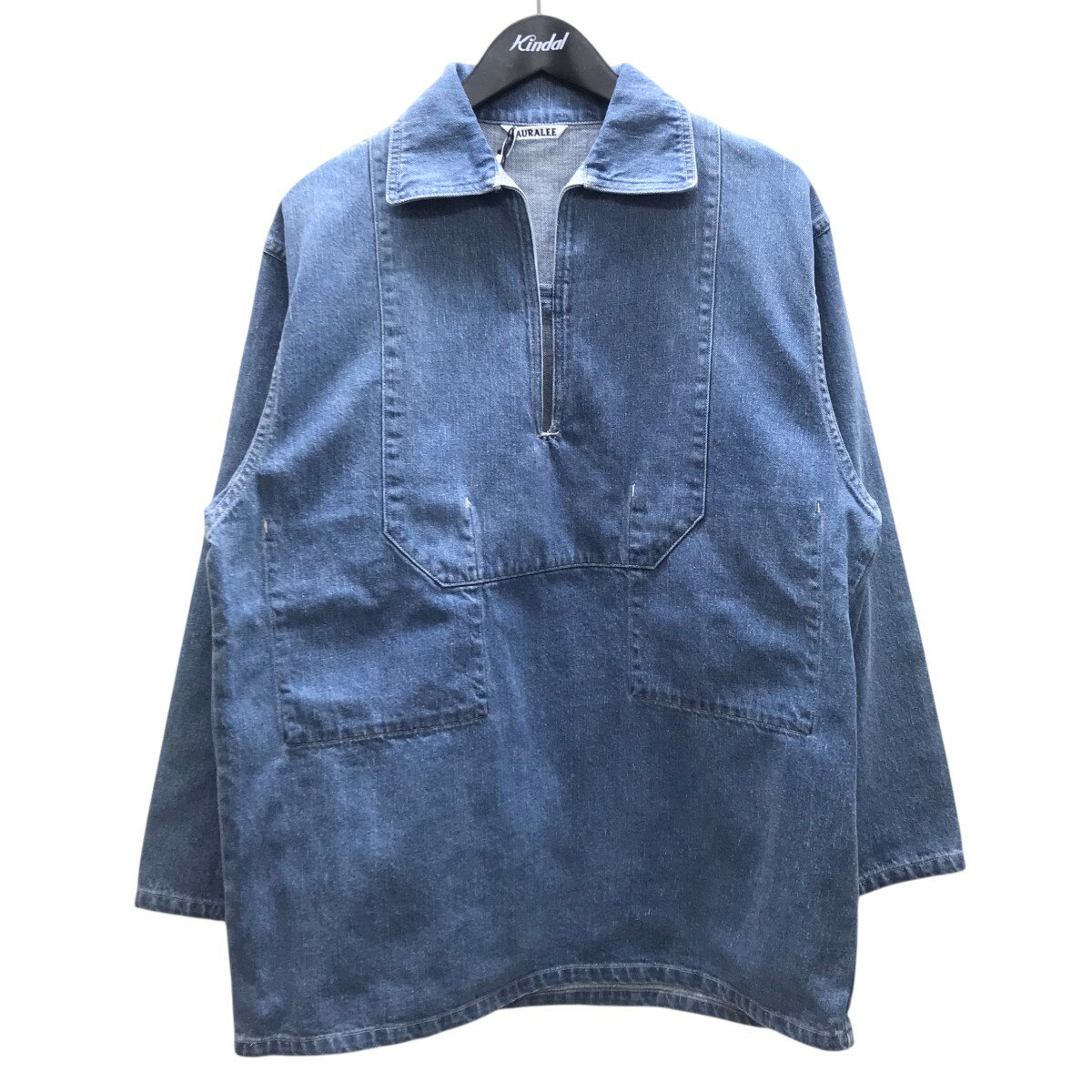 【中古】AURALEE　SELVEDGE FADED LIGHT DENIM P O デニムシャツプルオーバー インディゴ サイズ：0 【020226】（オーラリー）