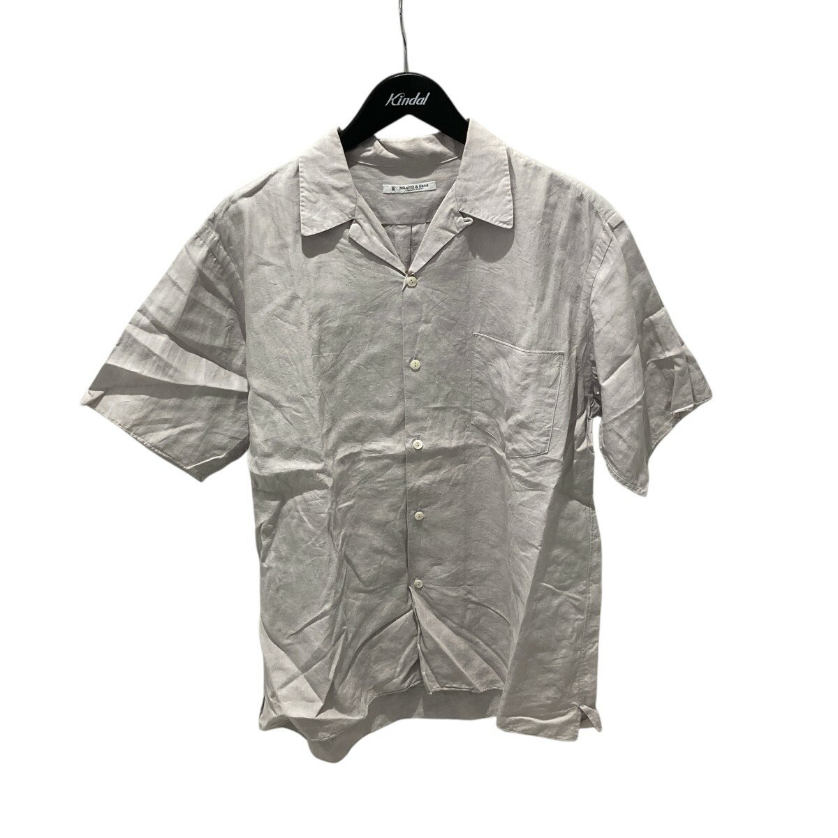 【中古】MAATEE＆SONS　25SS 超高密度HEMP 折って折ってハンカチーフ半袖シャツ MT5103-0612A ライトグレー サイズ：2 【040226】（マーティーアンドサンズ）