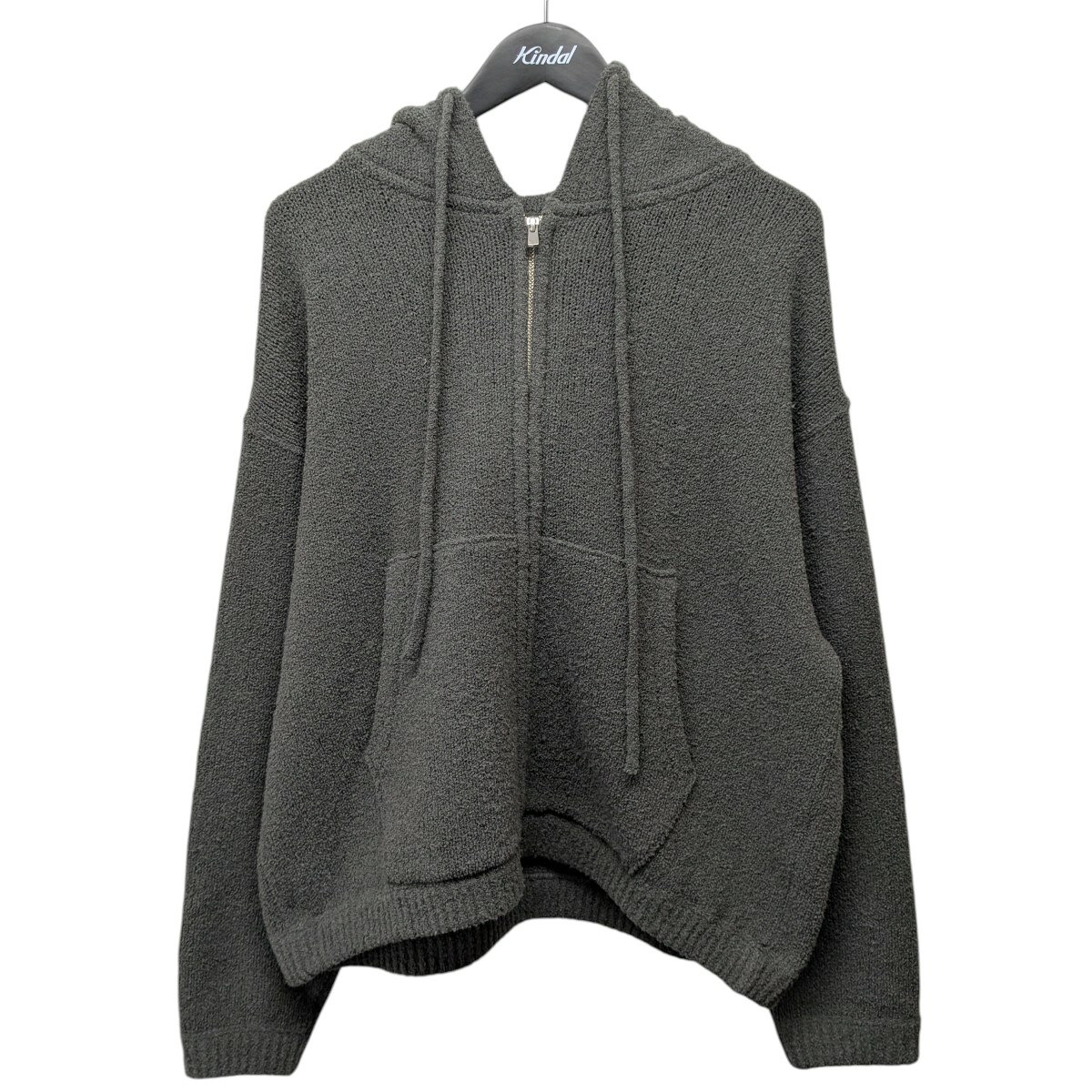 【中古】SimplyComplicated　25AW「WOOL TERRY KNIT ZIP HOODIE」ウールテディニットZIPフーディ ダークグレー サイズ：2 【070226】（シンプリーコンプリケイテッド）