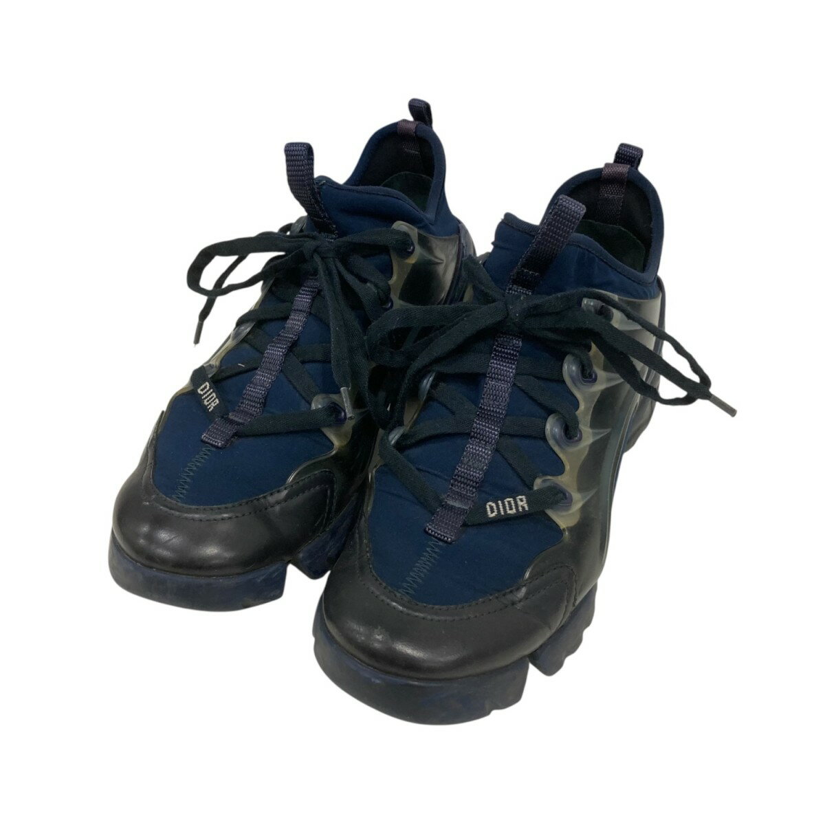 【中古】Christian Dior　D- Connect ローカットスニーカー ネイビー 【150426】（クリスチャンディオール）