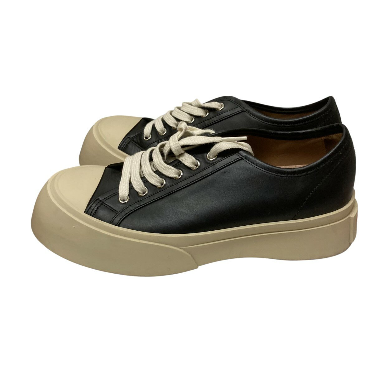 【中古】MARNI　25AW ナッパレザーPABLOレースアップスニーカー レザーレースアップスニーカー ブラック×アイボリー サイズ：41 【180226】（マルニ）