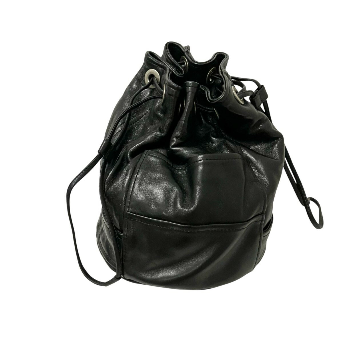 【中古】beautiful people　riders mini drawstring bag レザーショルダーバッグ 1815611913 ブラック 【030326】（ビューティフルピープル）