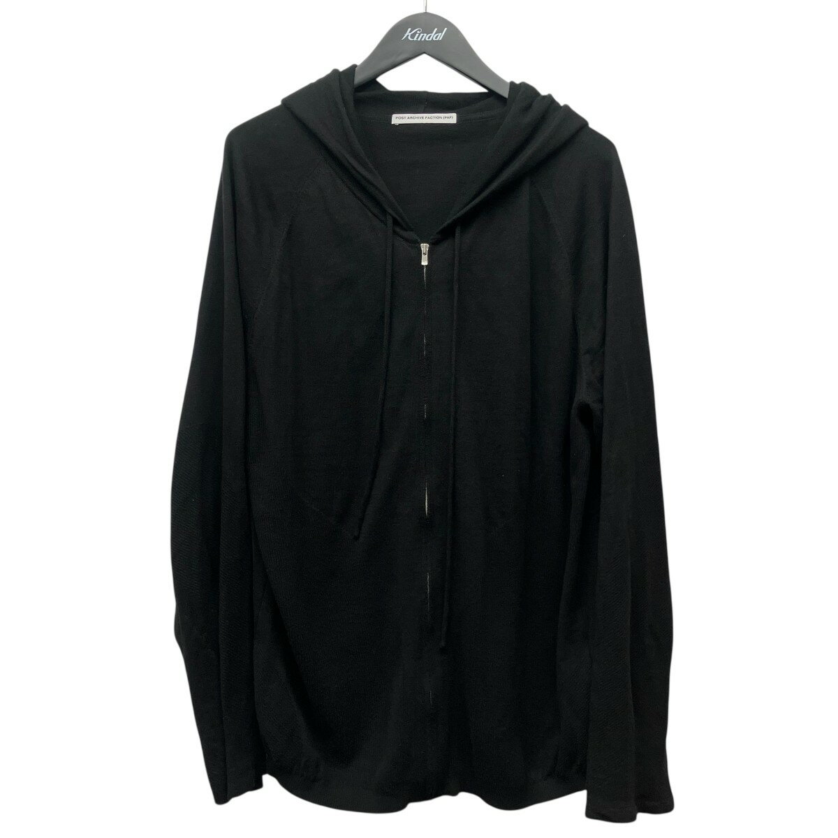 【中古】POST ARCHIVE FACTION (PAF) 8．0 KNIT HOODIE RIGHT ニットZIP UPパーカー ブラック サイズ：M 【070326】（ポスト アーカイブ ファクション）