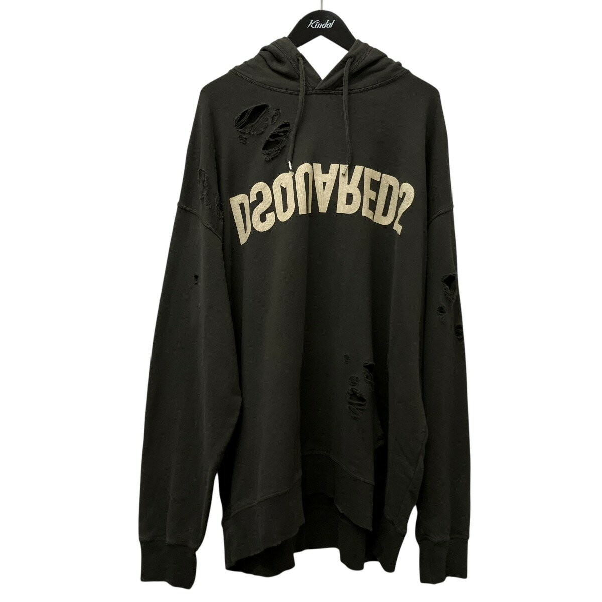 樂天商城 - 【中古】DSQUARED2　D2 REVERSE HOODIE プルオーバーパーカー S74GU0667 グレー サイズ：L 【110326】（ディースクエアード）