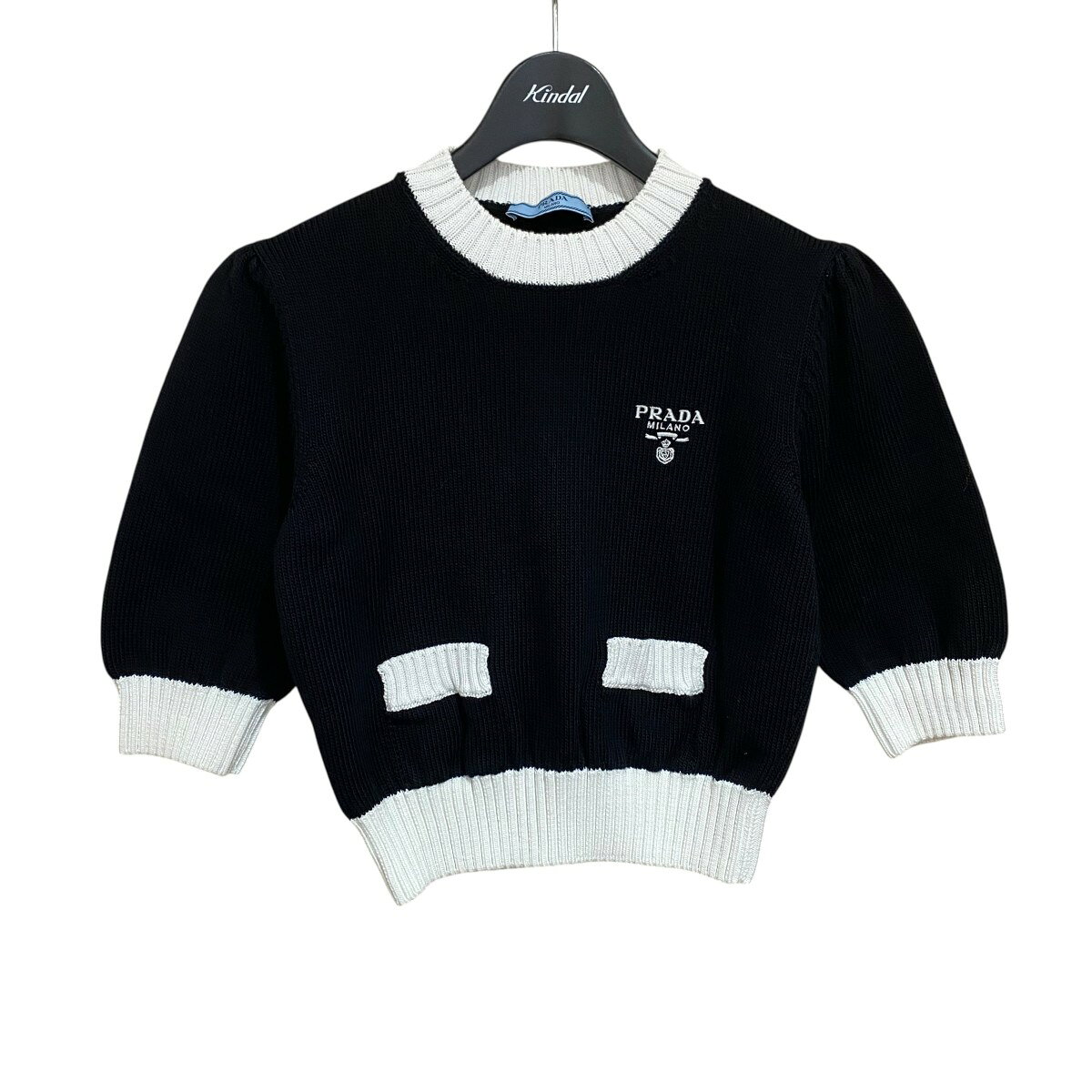 【中古】PRADA　切替半袖ニット P24I1R