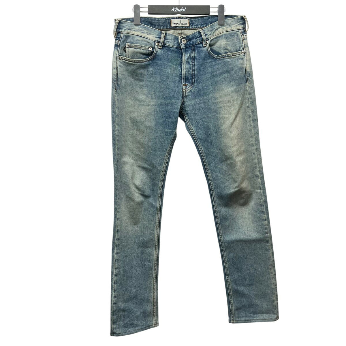 【中古】STONE ISLAND　Slim Fit Light Wash Jeans スリムフィットウォッシュデニムパンツ 6415J1BG5 インディゴ サイズ：30×34 【220326】（ストーンアイランド）