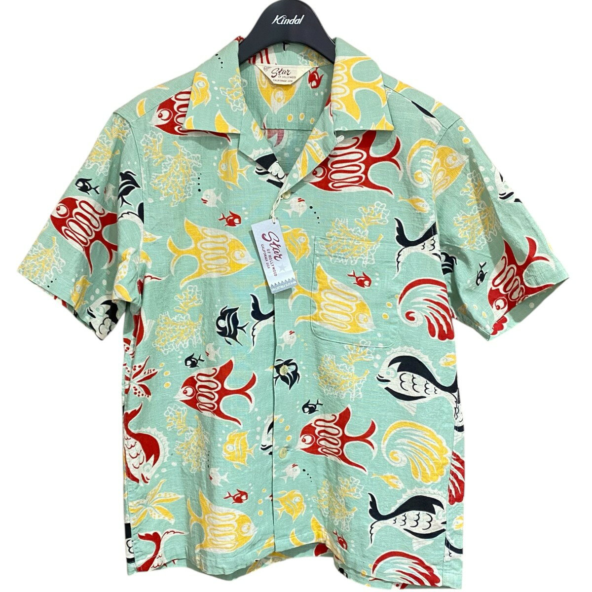 乐天商城 - 【中古】STAR OF HOLLYWOOD　SLUB COTTON SHIRT 半袖シャツ SH37285 グリーン サイズ：M 【230326】（）