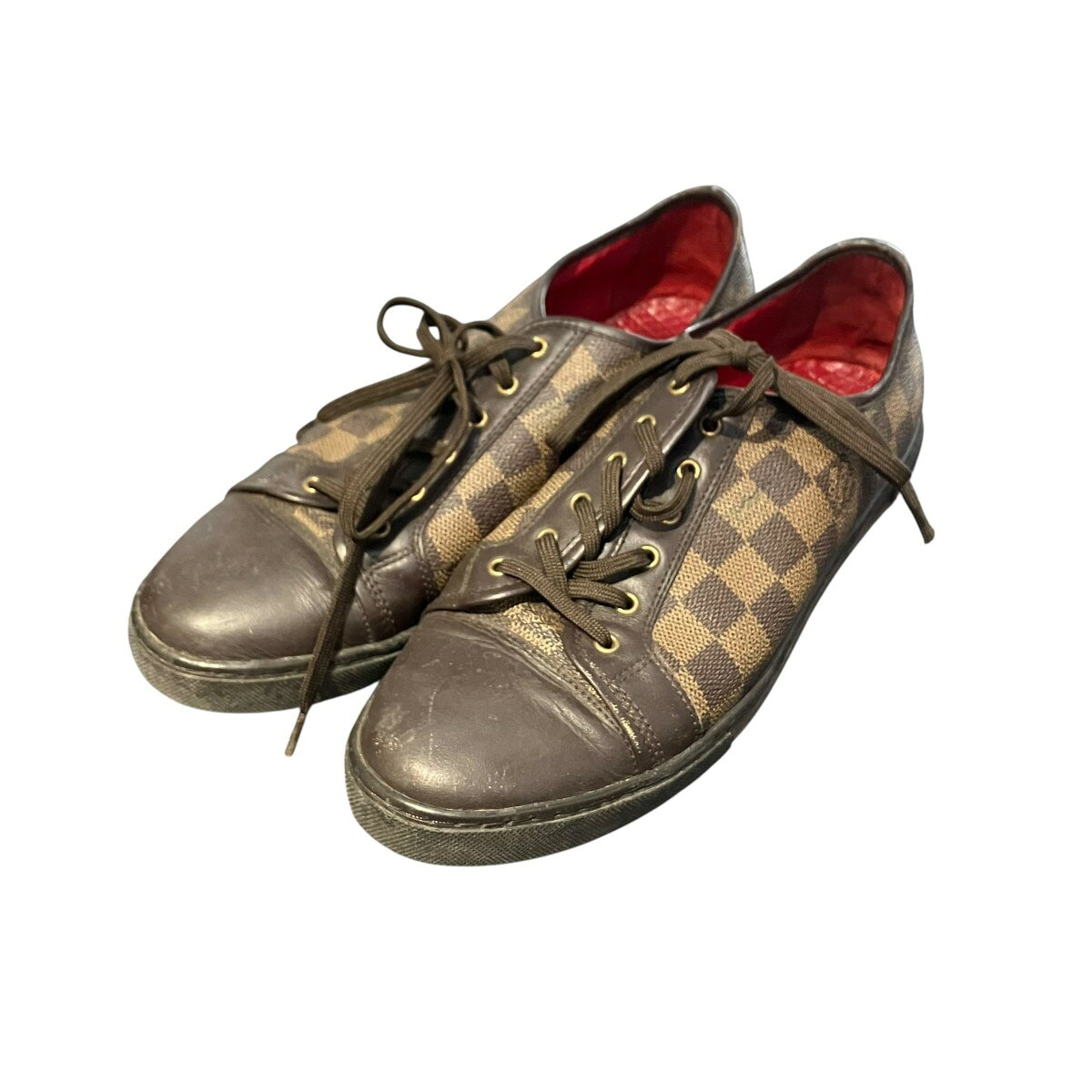LOUIS VUITTONダミエスニーカー LV0029A ローカットスニーカー ブラウン サイズ：42(26.5~27.5cm相当）