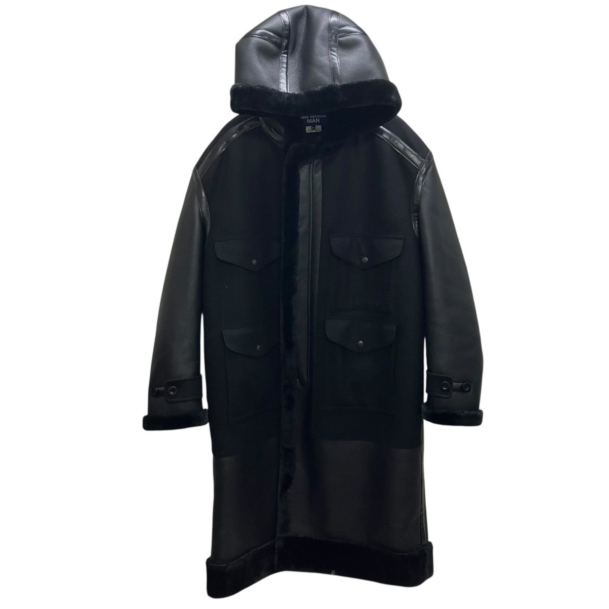 JUNYA WATANABE CDG×FILSON GARMENT　フェイクレザーコート ブラック サイズ：M （ジュンヤワタナベコムデギャルソン）