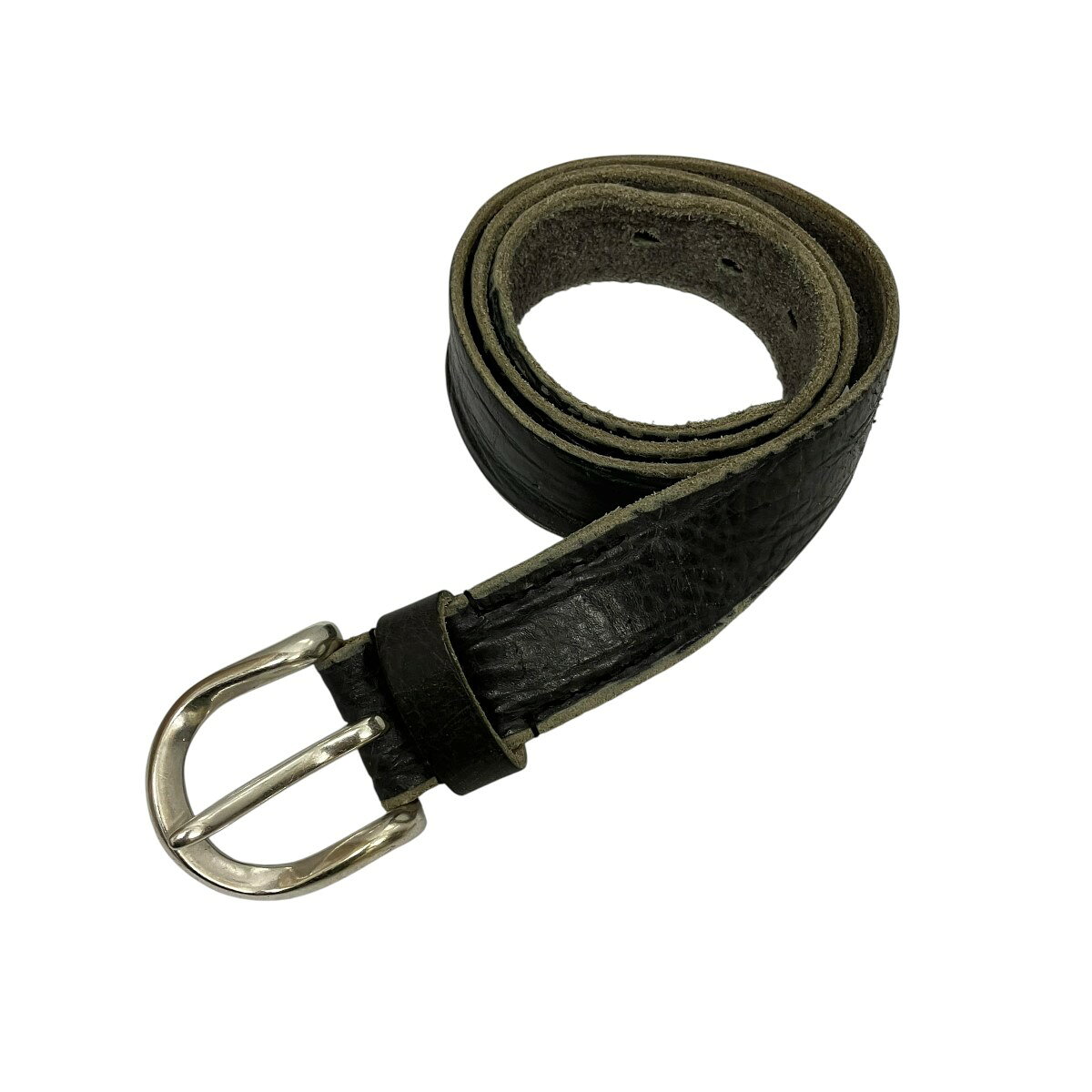【中古】OUR LEGACY3．5 CM BELT Soft Coal Torn Bovine レザーベルト A4258BS グレー サイズ：80【価格見直し】