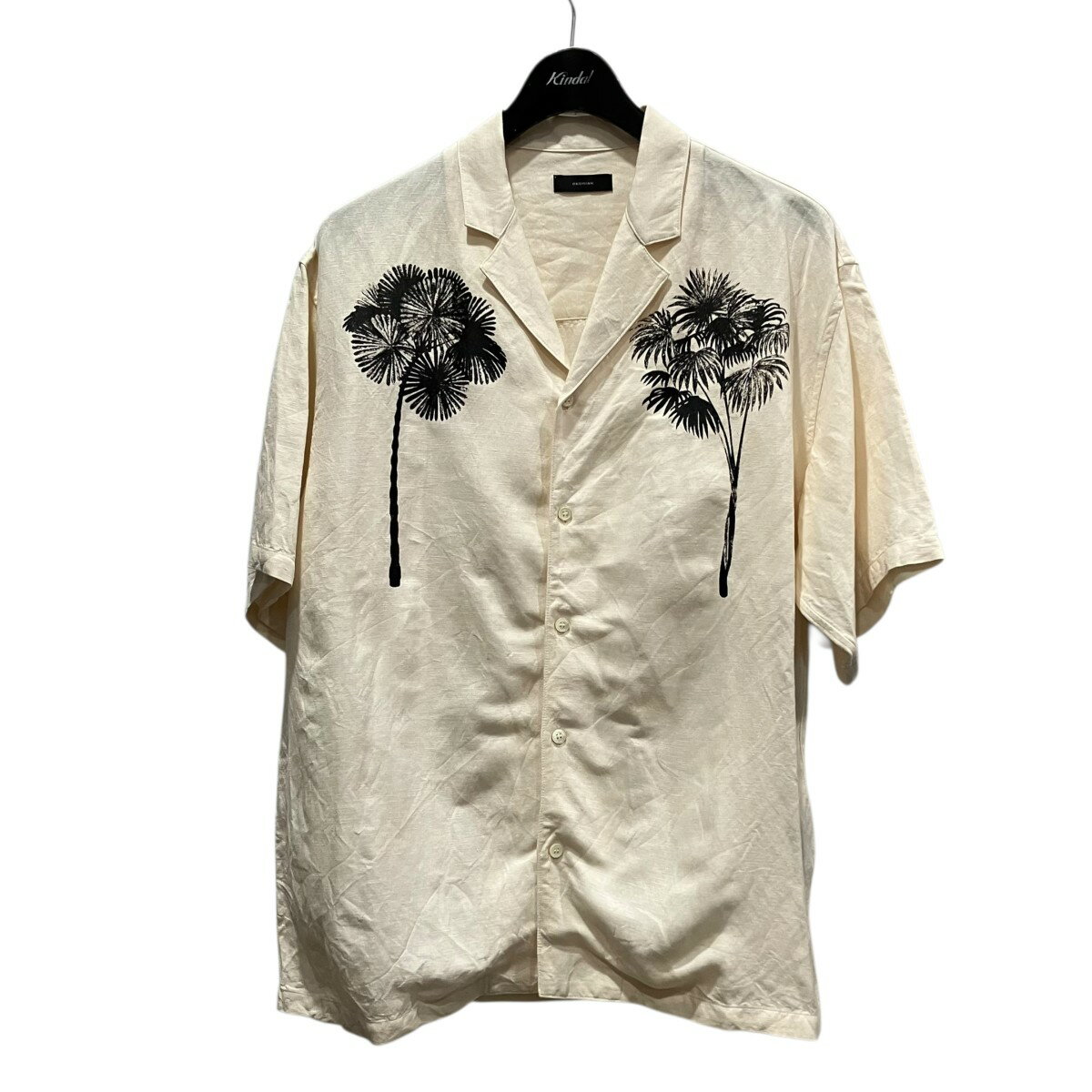 OBSIDIAN　PARMTREE SHIRTS オープンカラーシャツ ODM24SS002 アイボリー サイズ：S （オブシディアン）