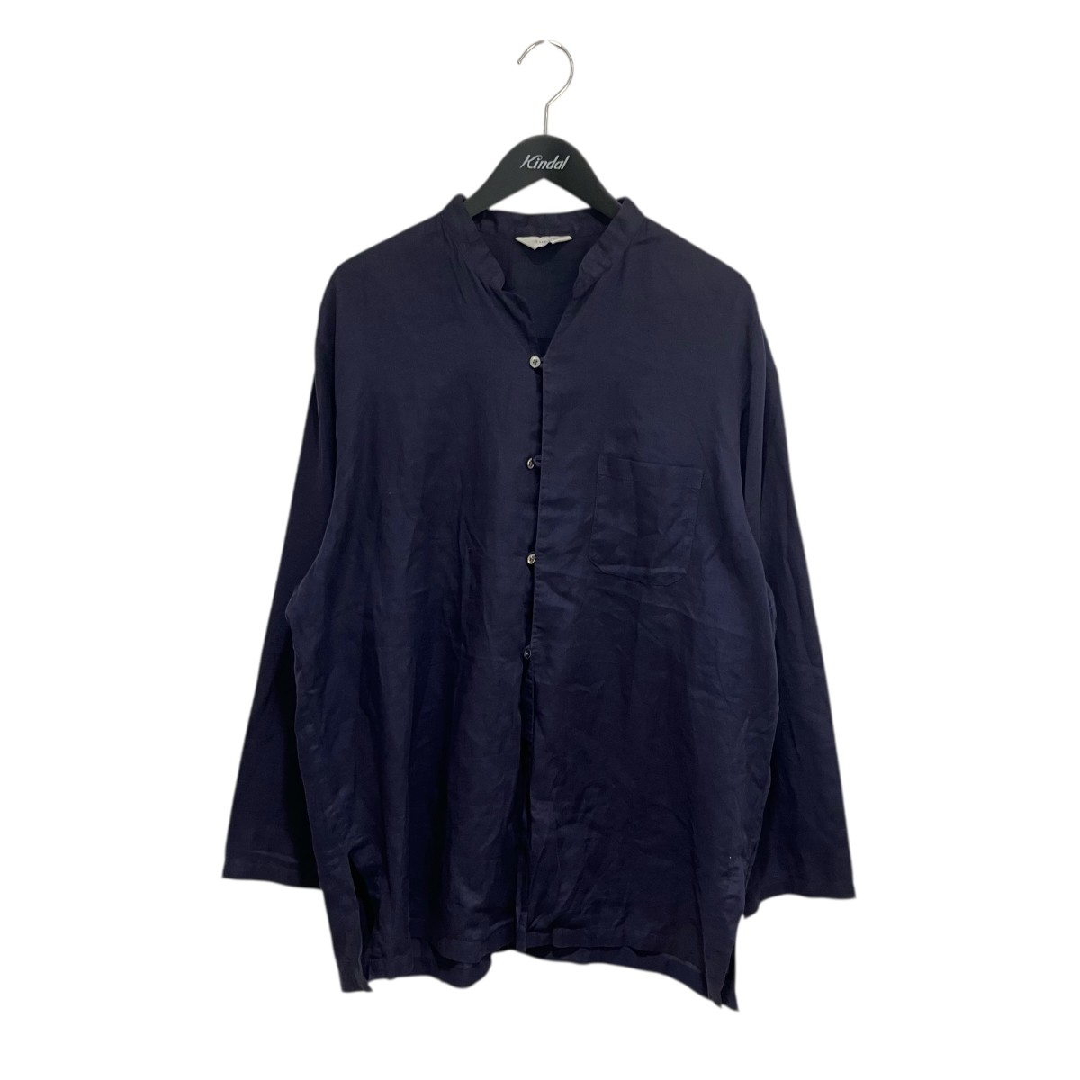 【中古】THEE　バンドカラーシャツ ネイビー サイズ：2 【080426】（シー）