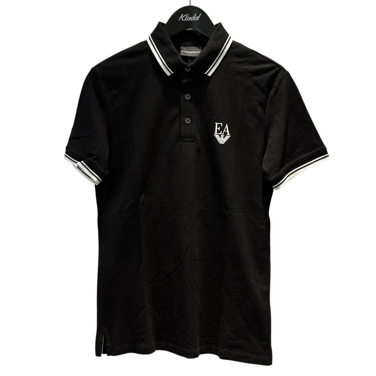 【中古】EMPORIO ARMANI　SLIM FIT ワンポイント ポロシャツ 7V1FR6 ブラック サイズ：S 【090426】（エンポリオアルマーニ）