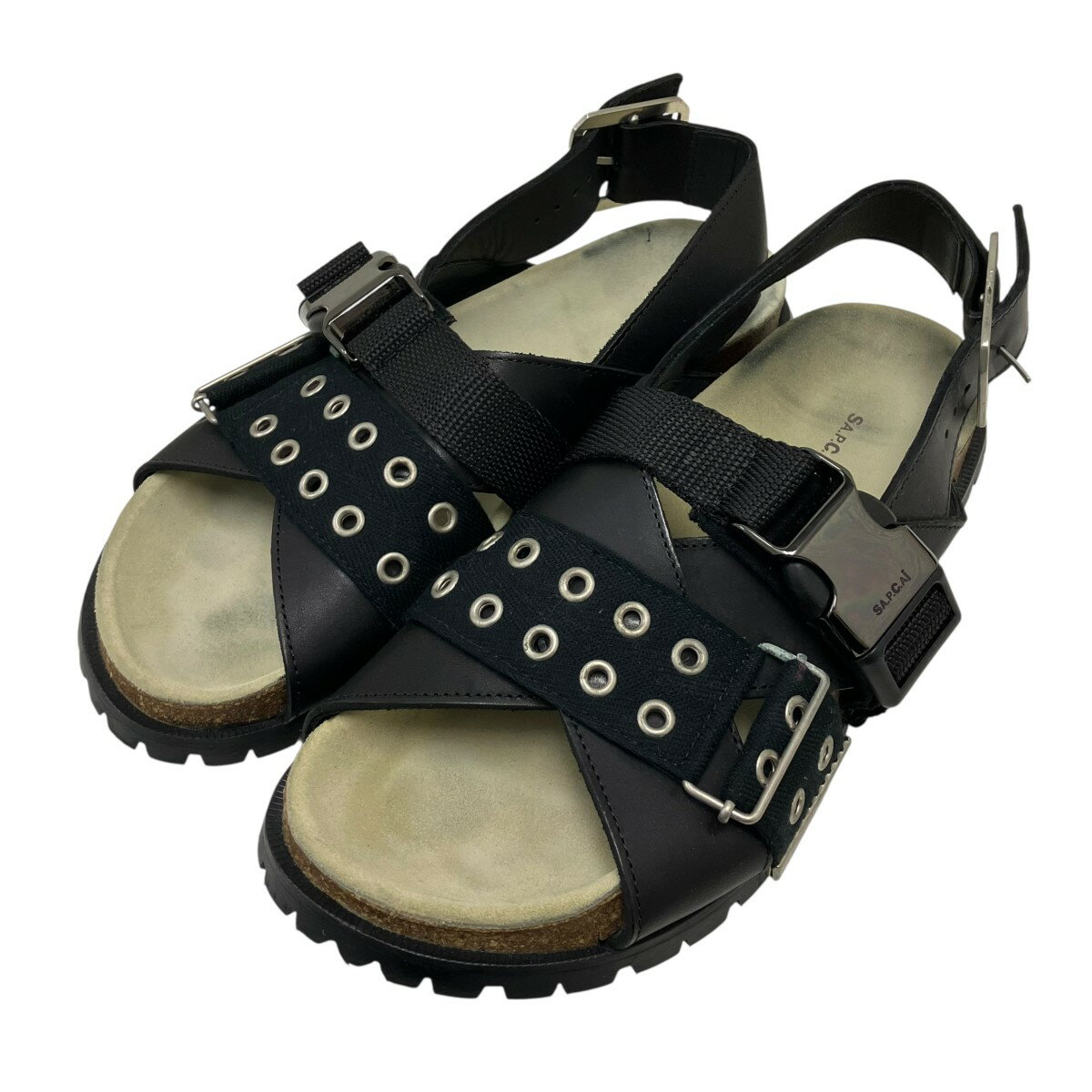 【中古】sacai×A．P．C． ベルトサンダル ブラック サイズ：38 【120426】（サカイ×アーペーセー）