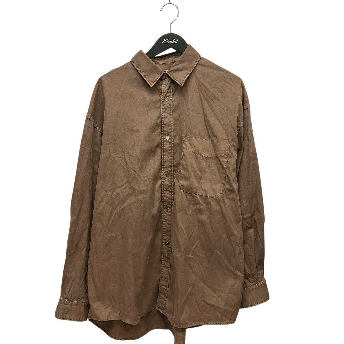 CLESSTE　24SSPIGMENT DYED OXFORD CITY SHIRT ポケット長袖シャツ CLS-SH-2413 ブラウン サイズ：1 （クレスト）