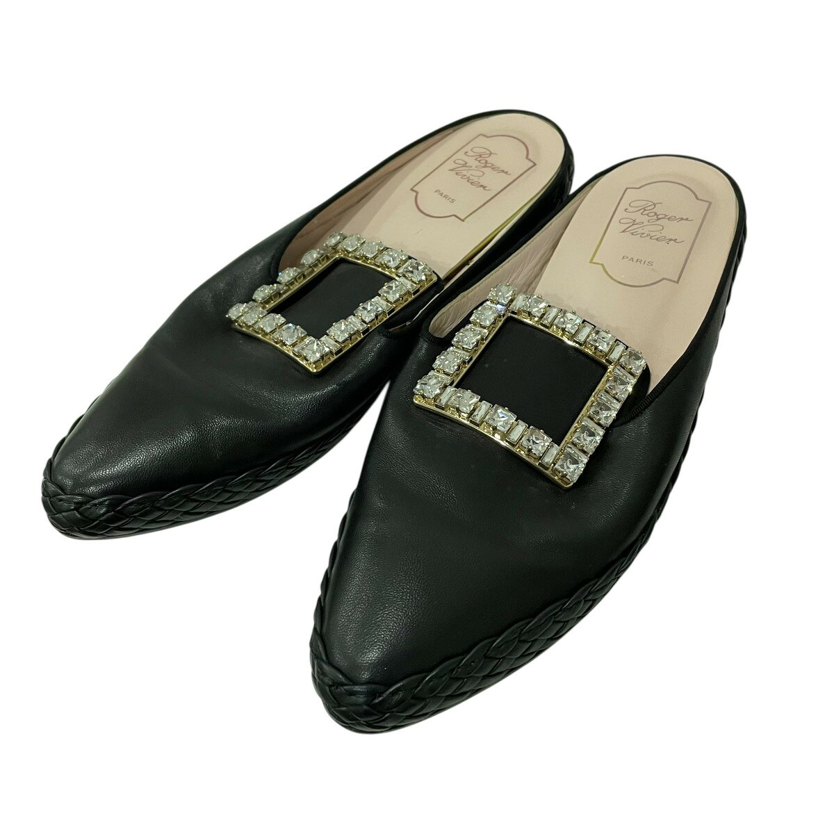 樂天商城 - 【中古】Roger Vivier　Selipar Buckle Hitam ミュール RVW58328170NVQB999 ブラック サイズ：38 【130426】（ロジェ ヴィヴィエ）
