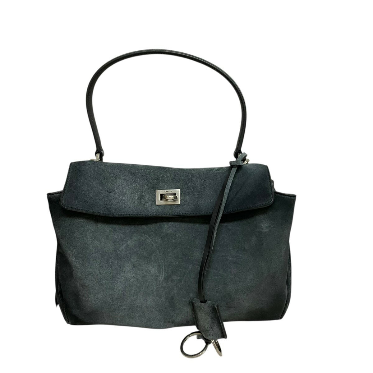 BALENCIAGA　RODEO SMALL ロデオスモールスウェードレザーショルダーバッグ グレー サイズ：ONE SIZE （バレンシアガ）