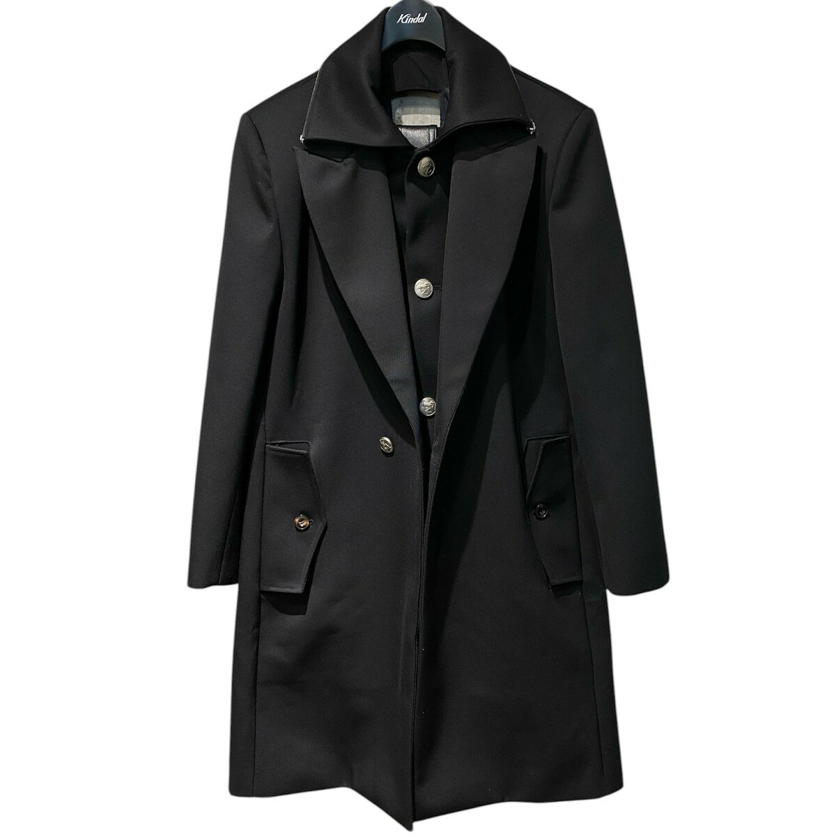 NULLUS　24SS TWILL DECONSTRUCTED COATレイヤードロングコート ブラック サイズ：1 （ヌルス）