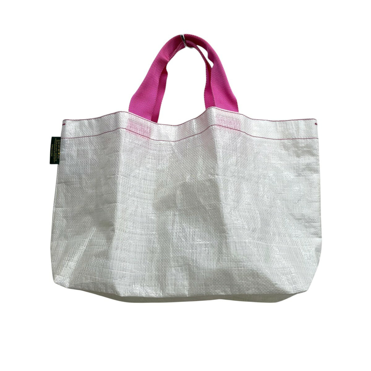 【中古】Herve Chapelier　マルシェバッグM トートバッグ 2012PP ホワイト×ピンク ...