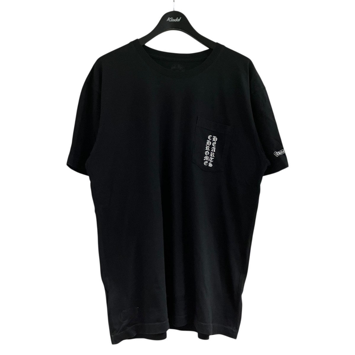 クロムハーツ ネックロゴ ポケットTシャツ 半袖 ブラック×ブルー M 