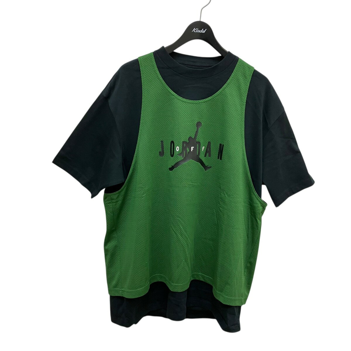 樂天商城 - 【中古】JORDAN　レイヤード半袖Tシャツ CV3524-361 ブラック×グリーン サイズ：L 【290426】（ジョーダン）