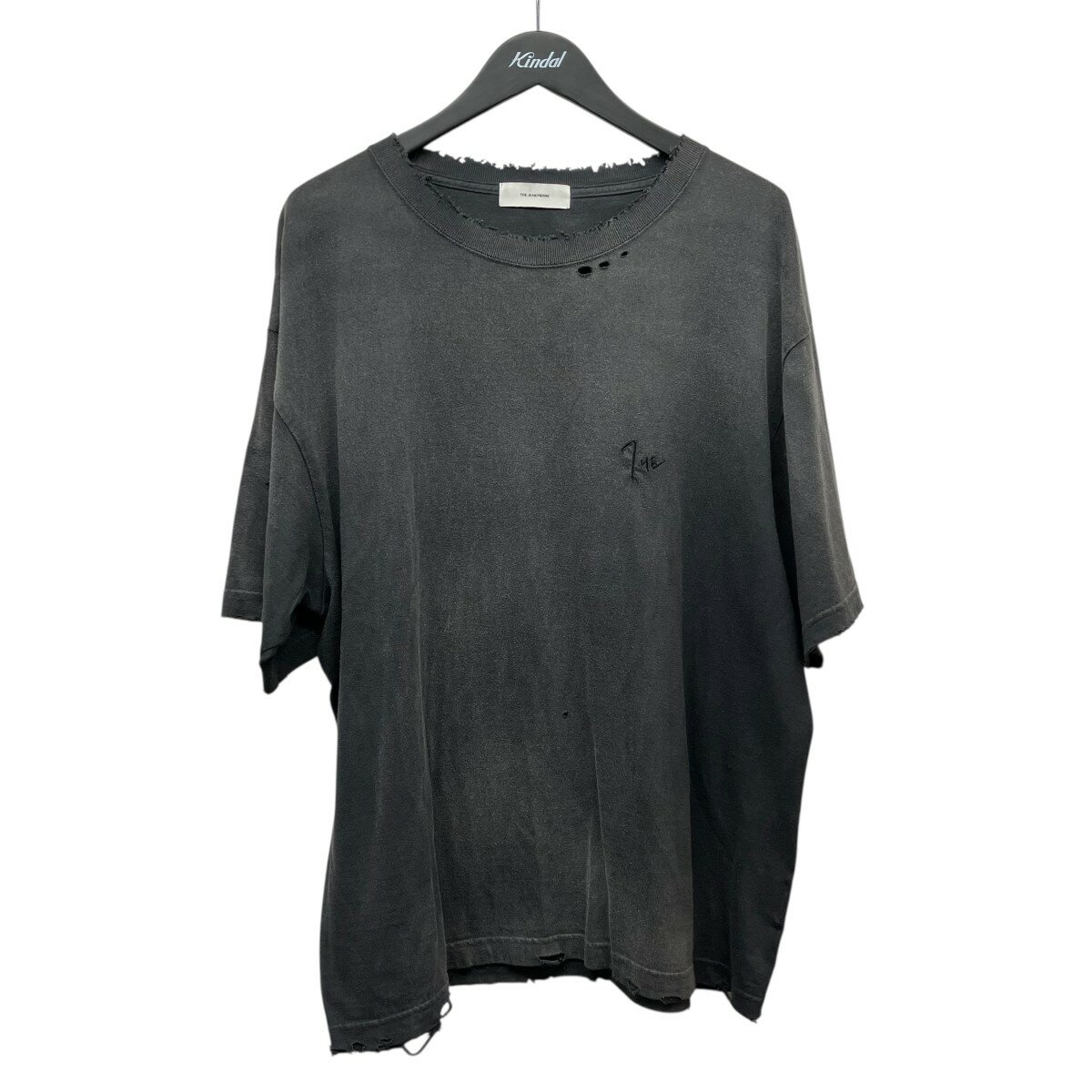 THE JEAN PIERRE「Signature Pigmentdye Grunge Destroy SS TEE」ピグメントグランジTシャツ ブラック サイズ：表記無し