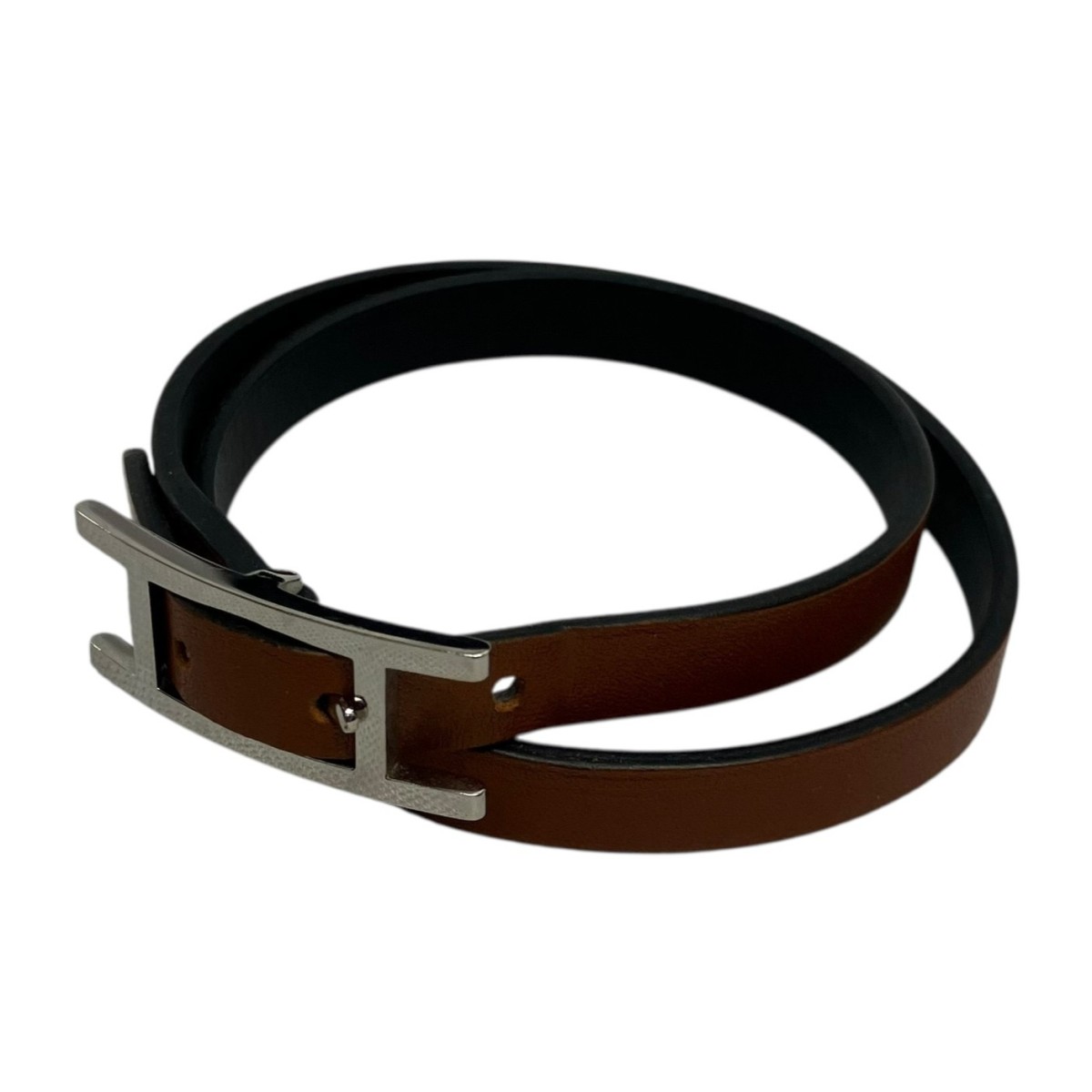 Other , Materials - 【中古】HERMES　ドゥブルトゥール ブレスレット ブラウン 【010526】（エルメス）