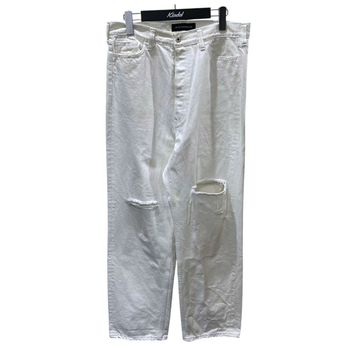 MADISON BLUE24AW 加工デニムパンツ CRASHED SAROUEL PT DENIM MNS クラッシュド サルエル パンツ デニム MB244-3003M ホワイト サイズ：03