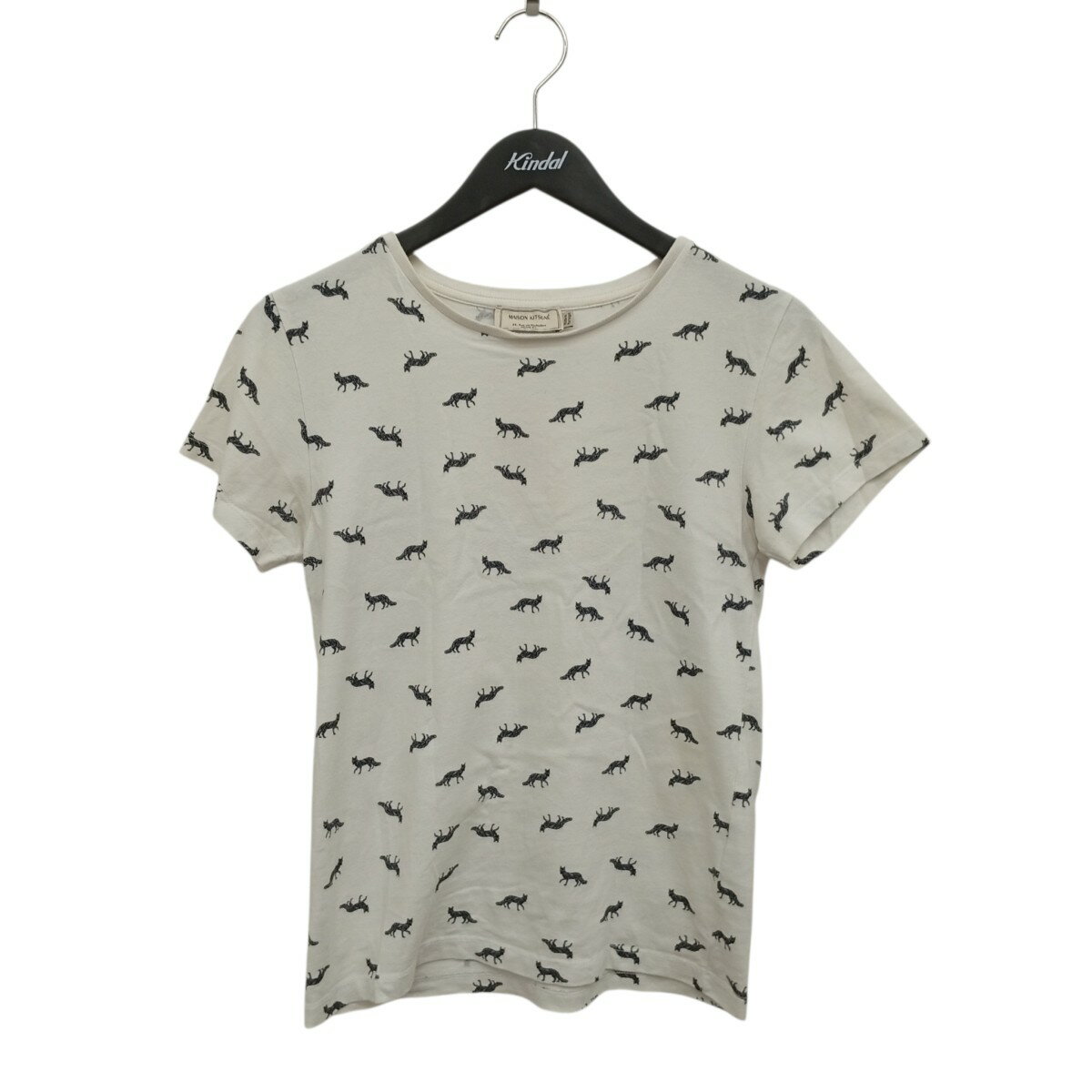 Rakuten - 【中古】MAISON KITSUNE　キツネシルエット 総柄 Tシャツ ホワイト×ブラック サイズ：S 【190526】（メゾンキツネ）