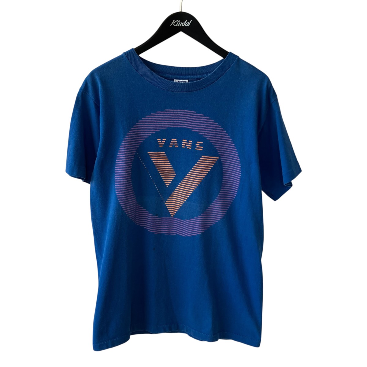VANS　80s USA製 NATIVE AMERIKANタグ 半袖Tシャツ ブルー サイズ：M （バンズ）