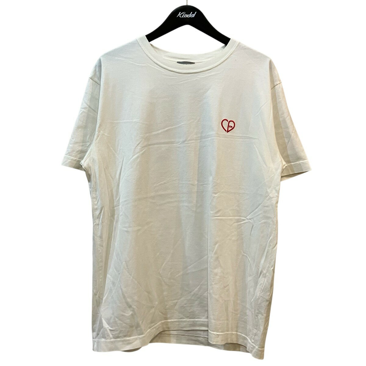 【中古】DIOR24SS 「CD Heart Tee」 ハート刺繍Tシャツ 493J696E0677 ホワイト サイズ：M【価格見直し】