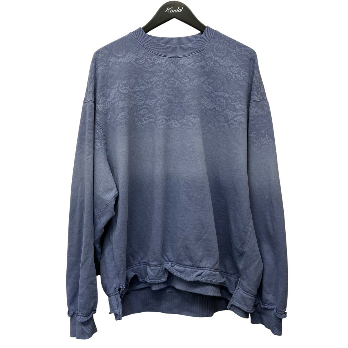 Rakuten - 【中古】MAISON SPECIAL　Lace Spray Dye Prime-Over Crew Neck Sweatshirt レースオーバークルーネックスウェット ライトブルー サイズ：01 【220526】（メゾンスペシャル）
