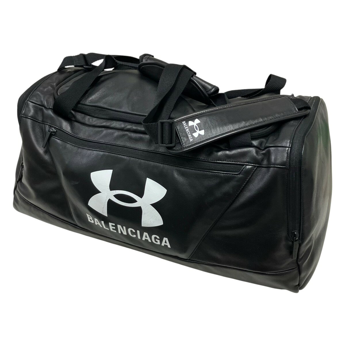 BALENCIAGA×UNDER ARMOUR　GYM BAG SMOOTH GLAMOUR LATHER BG BLACK レザージムバッグ ブラック （バレンシアガ×アンダーアーマー）